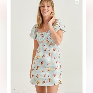🌿NWT•Altar’d State•Cotton•Checked•Fruit Print•Mini Dress•Size L•
